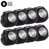 Pure Garden Solar Rock Lights 8-Pack, Waterproof LEDs for Paths, Garden, Outdoor Lighting Set, Black 50-21-8